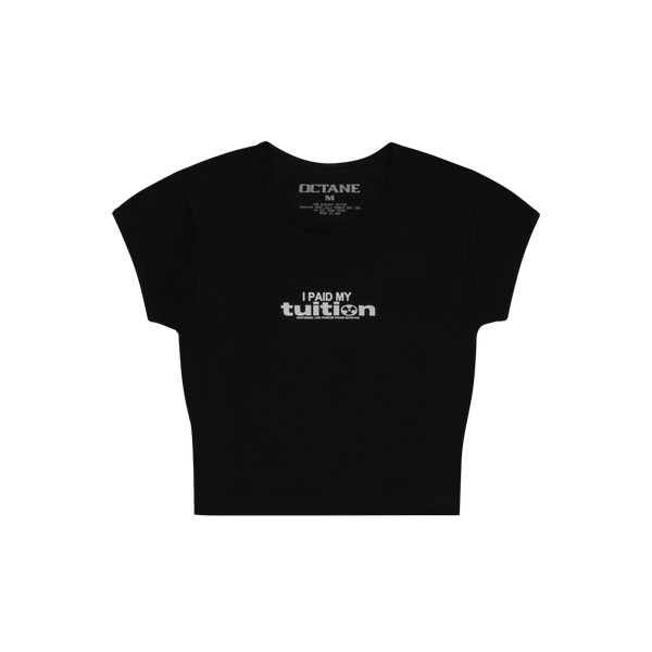 I PAID MY TUITION BABY RIB CROP TOP